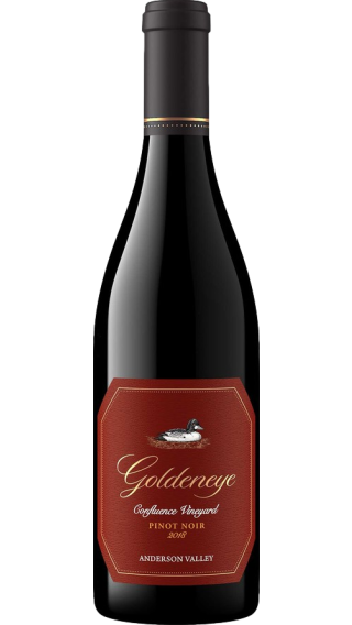 Bottle of Duckhorn  Goldeneye Confluence Pinot Noir 2018 wine 750 ml