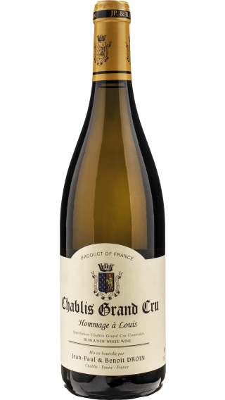 Bottle of Jean-Paul & Benoit Droin Chablis Grand Cru Hommage a Louis 2020 wine 750 ml