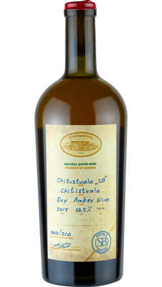 Bottle of Tchotiashvili Chitistvala 2017 wine 750 ml