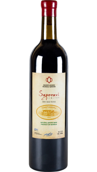 Bottle of Tchotiashvili Saperavi Rcheuli Qvevri 2018 wine 750 ml